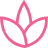 Pink floral icon on black background