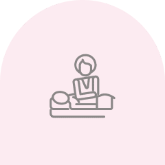Massage therapy illustration on pink background.