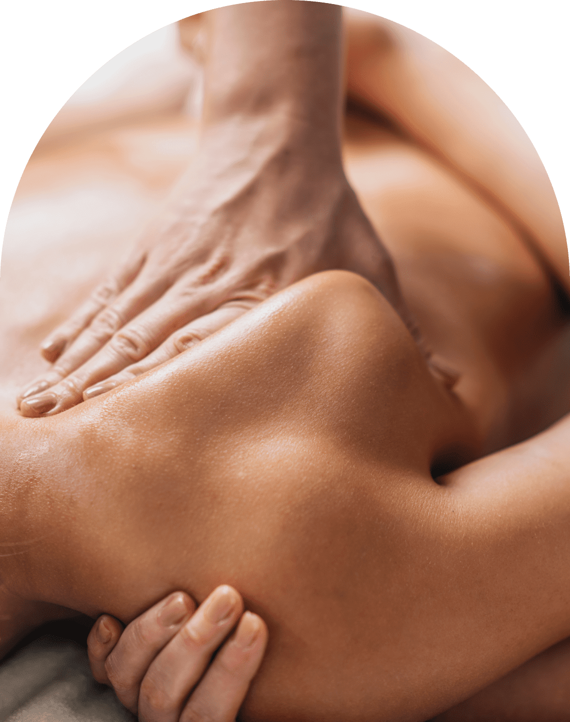 Person receiving calming body massage